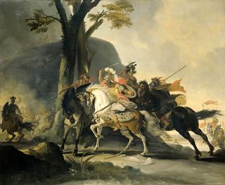 Alexander the Great in the battle against the Persians at the Granicus