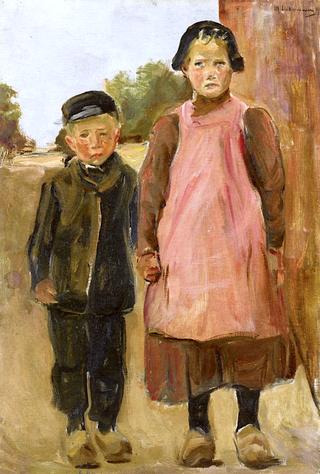 Boy and Girl on a Village Road