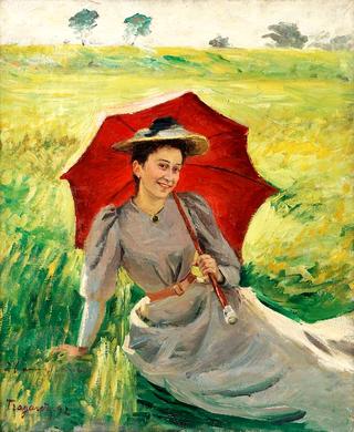 Lady with a Red Parasol