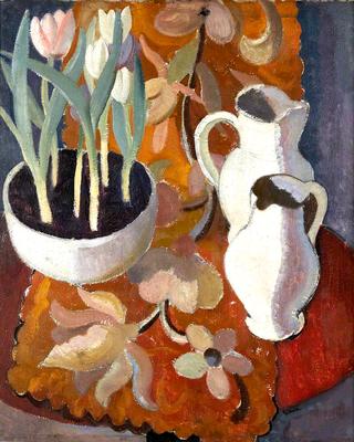 Still Life, Tulips and Jugs