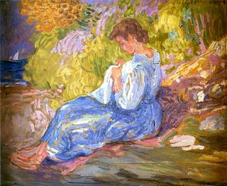 Young Woman Sewing