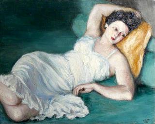 Reclining Lady in a White Dress