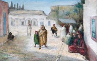 Tunisian Street Scene with Donkey