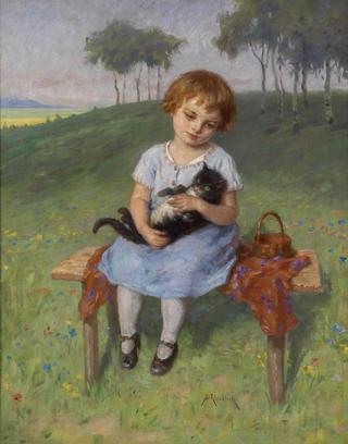 Girl with a Cat