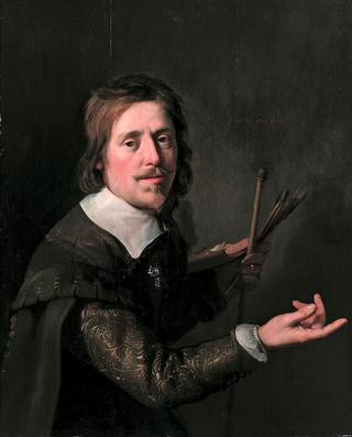 Gijsbert Gillisz. de Hondecoutre (1604-1653), Holding a Palette and Brushes