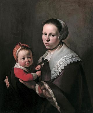 Maria Hulstman, Wife of Gijsbert Gillisz. de Hondecoutre, Holding a Child