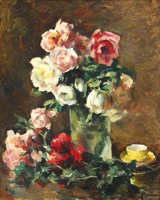 Still Life with Roses and Yellow Cup