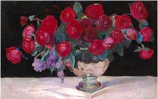 Still life of Roses and Lilac