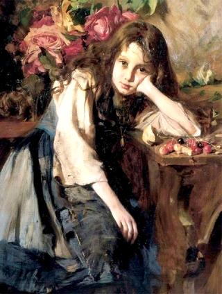 Girl with Roses