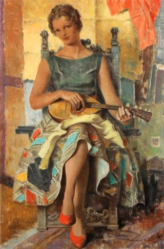 Woman Playing Mandolin