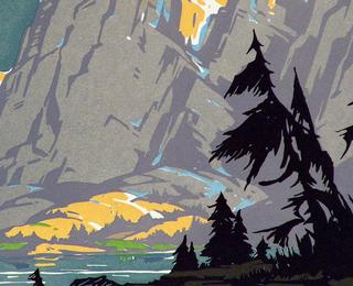 High Sierra Woodblock