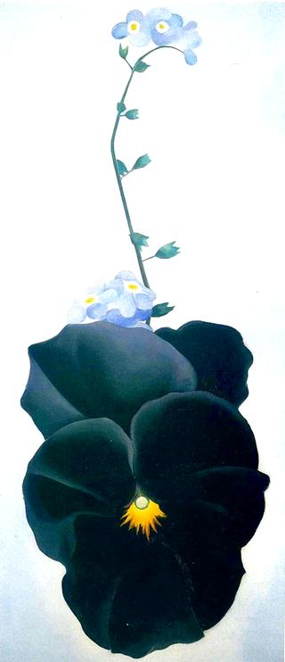 Black Pansy and Forget-Me-Nots