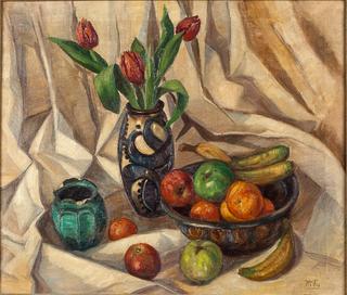 Still Life with Flowers and Pottery