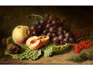 Walnuts, peaches, grapes and blackberries