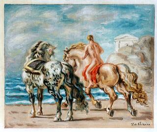 Horses and Riders at the Seashore