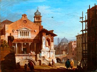 View of a Small Square in Venice