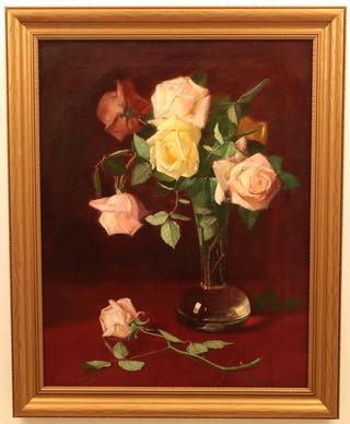 Roses in a Glass Vase