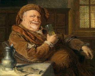 Falstaff with a wine glass