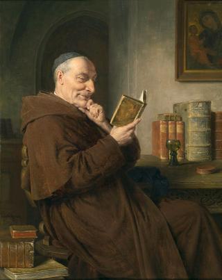 Reading Monk with a Wine Glass