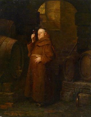 Monk Tasting Wine