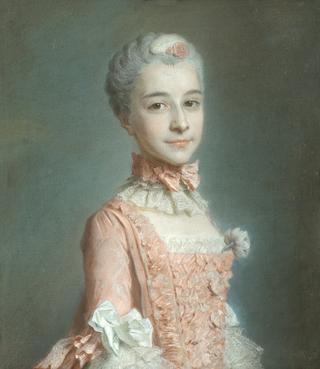 Portrait of a Lady Wearing a Pink Dress