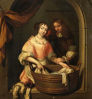 Washerwoman and young man