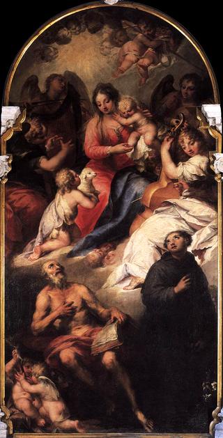 The Virgin and Child with the Infant St John Appearing to St Jerome and St Anthony