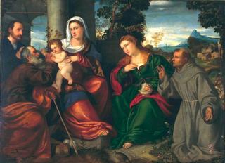 The Holy Family with Mary Magdalen, St. Francis and Donor