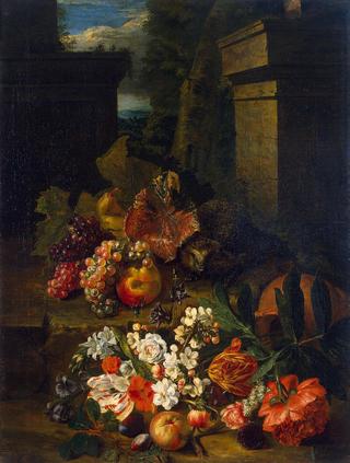 Flowers, Fruit and a Hedgehog