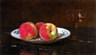 Still Life with Peaches and Glass