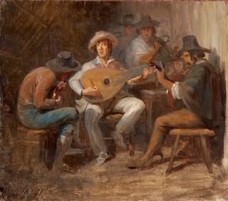 Three Roman Musicians in a Tavern