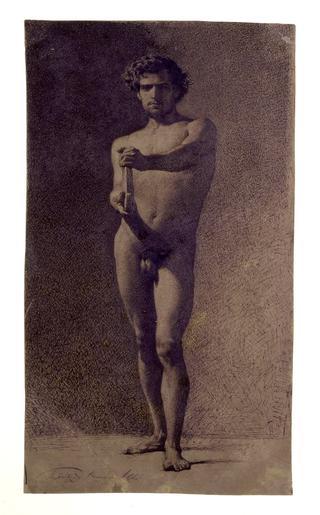 Male Nude with Disc