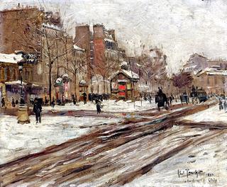 Boulevard de Clichy in the Snow