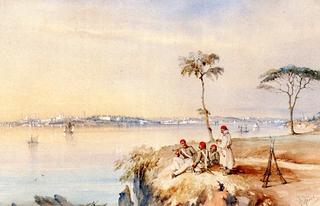 View towards Constantinople with Soldiers Resting