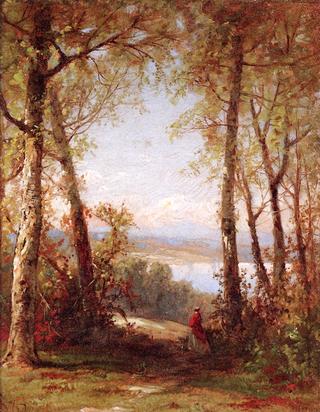 Woman Admiring an Autumn Vista