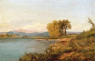 Broad Landscape with River and Distant Mountains