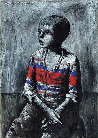 Portrait of a Boy with Striped Vest