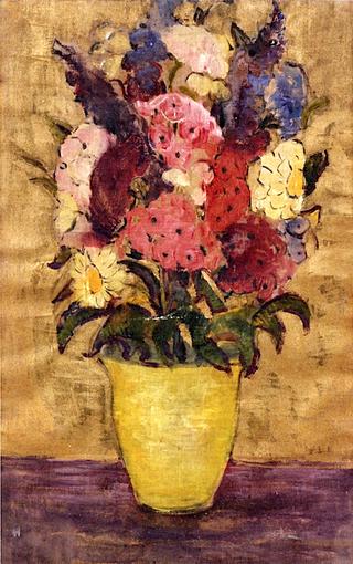 Floral Still Life with Laurel, Foxglove, and Daisies