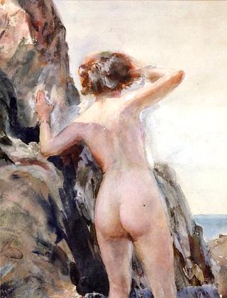 Nude beside an Oceanside Cliff