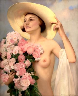 Young Woman with Flowers