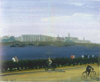 Cyclists on the Neva