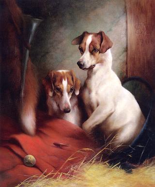 Two Terriers Waiting for Their Master