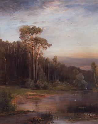 Summer Landscape with Pine Trees