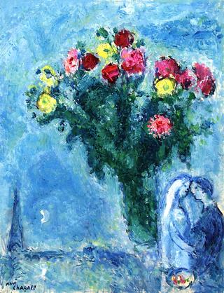 Bouquet of the Painter and His Fiancée in the Blue Sky of Paris