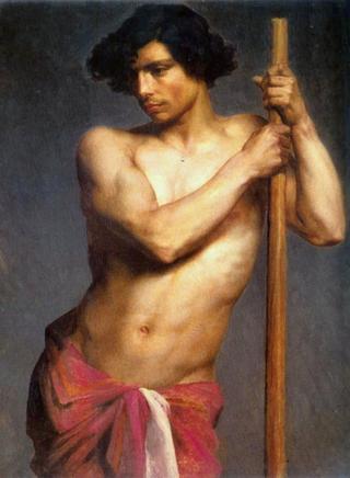 A study of a half-nude boy