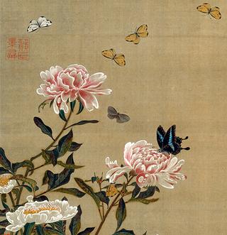 Peonies and Butterflies (detail)