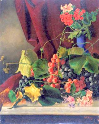 Floral Still Life with Grapes