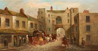 St John's Gate from the North with a Coach and Horses