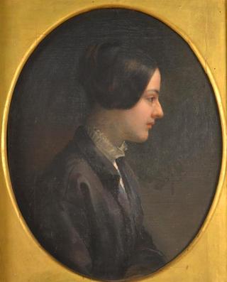 Profile Portrait of a Young Woman in a Black Jacket