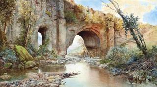 A River Running under an Aquaduct on the Roman Campagna
